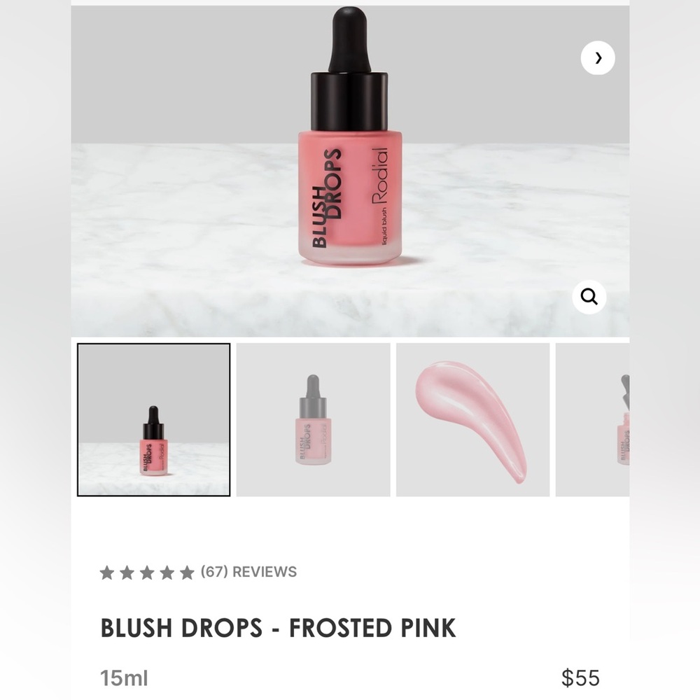 Brand New Rodial Blush Drops - Frosted Pink
